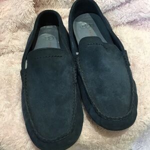 UGG Men's Black Suede Slip-On Loafers